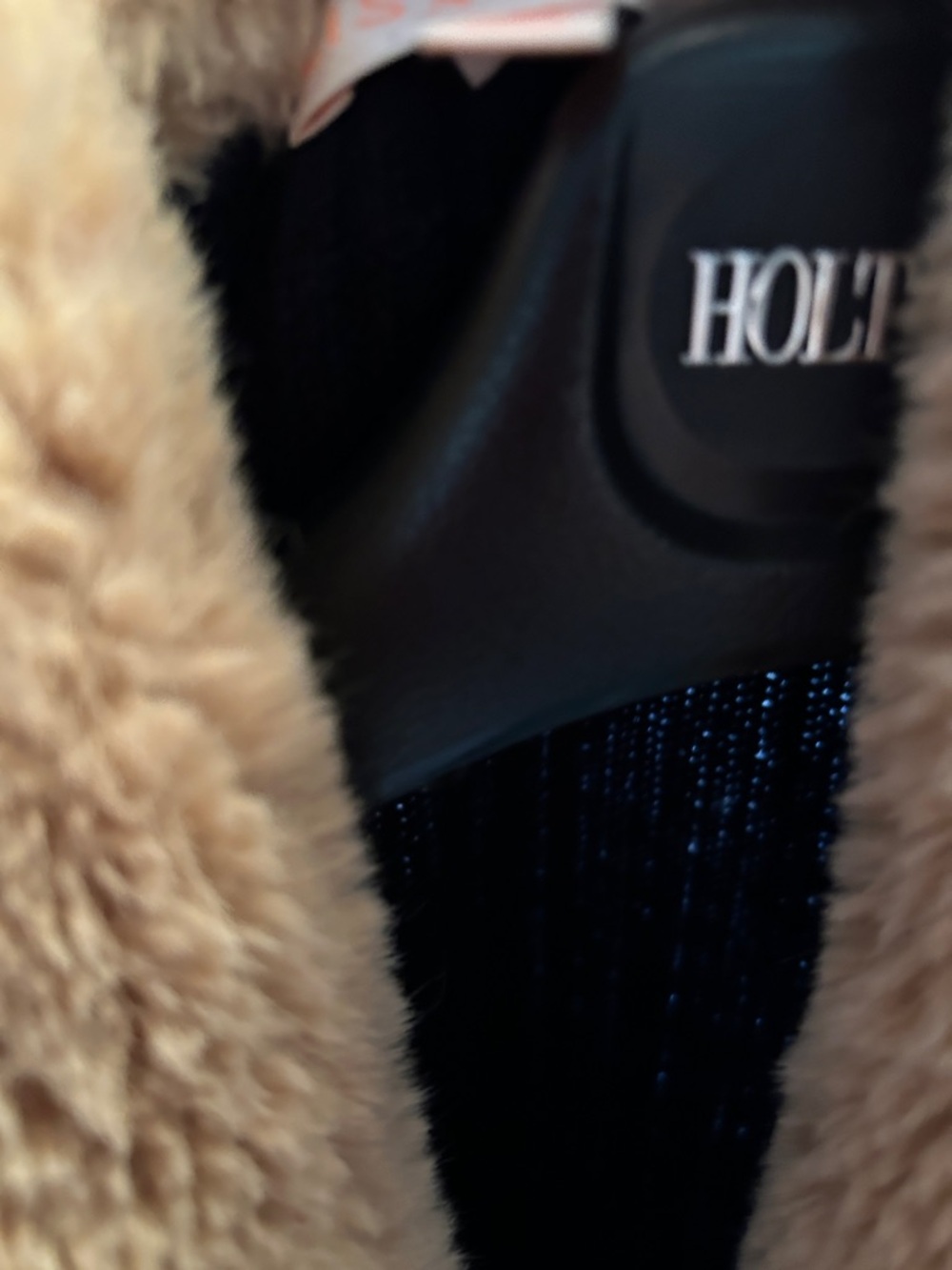 Lisa Todd Two-Tone Tan and Black Faux Shearling Jacket